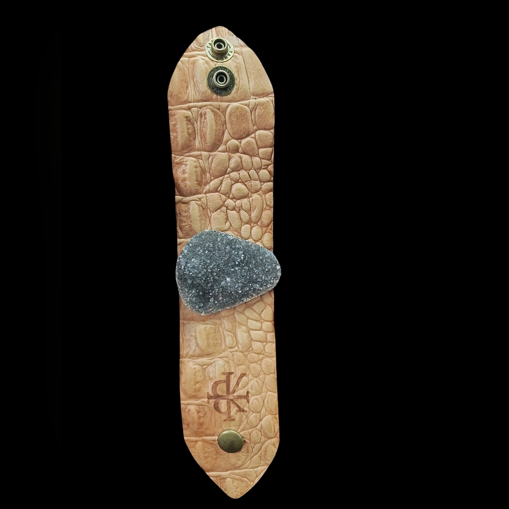 One Of A Kind! Tandy Geode Alligator Skin Bracelet